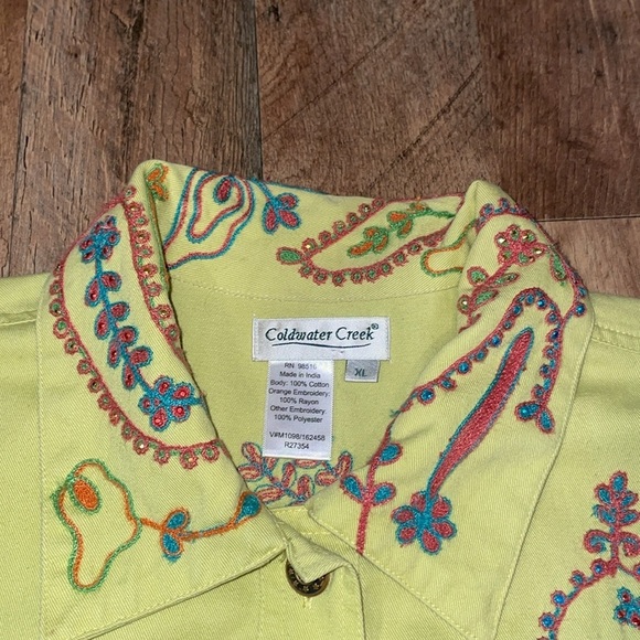 Coldwater Creek Embroidered Jean Jacket.  Size XL - Picture 6 of 12